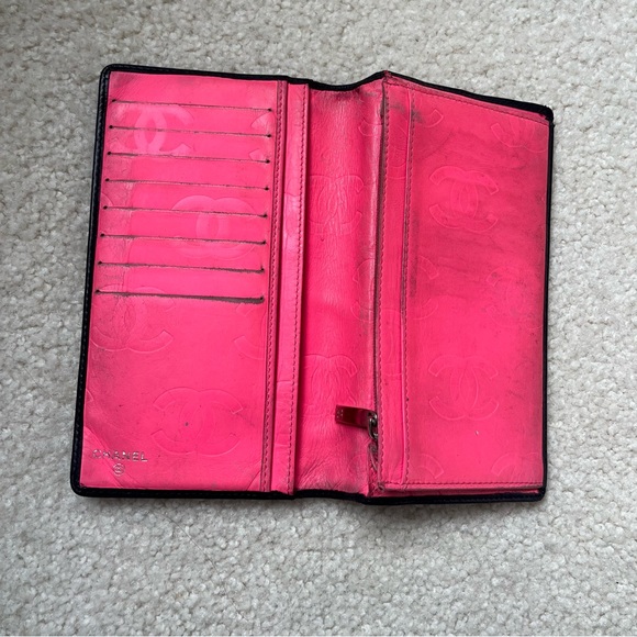 Chanel Cambon black and pink leather wallet with COA - Picture 9 of 15